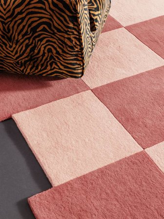 Geblokt Checkmate Vloerkleed - Roze/Lichtroze 200X300 Wol