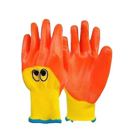 Barnens trädgårdshandskar - Storlek 5, 1 par i orange (4-7 år)