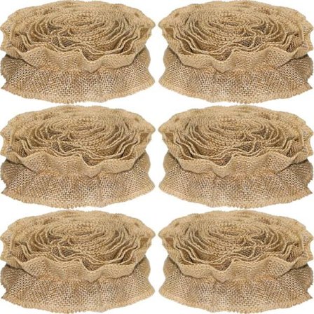 Joulukuusen nauhaköynnös juuttinauhaköynnös 2,7 m x 6 rullaa, rustiikkinen maalaistalon joulukuusen koristelu, kodin sisustus.