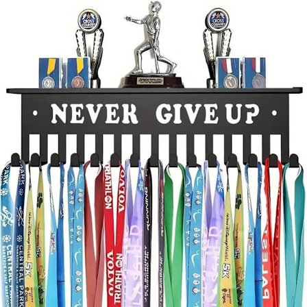 Medaljeudstillingsstativ, trofæ- og båndholder, vægmonteret organiseringsramme til sport, gymnastik, fodbold, softball, løb