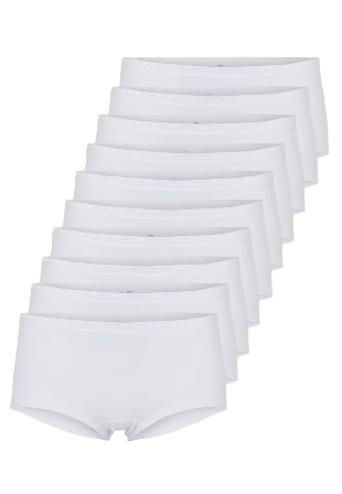 Decoy Ekologisk Bomull, Hipster Trosar, 10-pack, Svart Badkläder Dam Vit XL