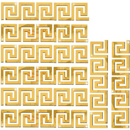 (Guld) 3D-spegel väggdekal Avtagbar självhäftande akryl