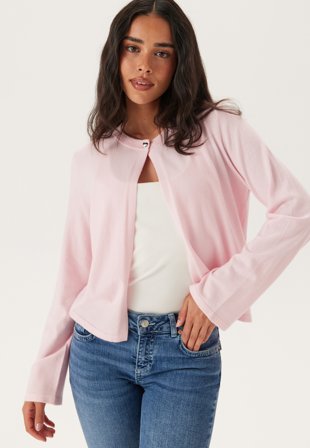 Pieces - Pcorina Ls O-neck Knit Cardigan - Pink-a-boo - Kläder - - Bubbleroom