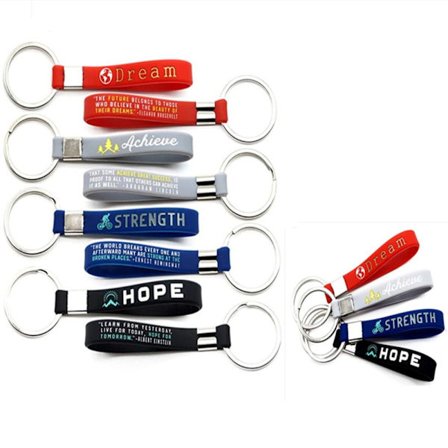 12 stk Inspirerende sitat nøkkelringer Silikongummi nøkkelringer