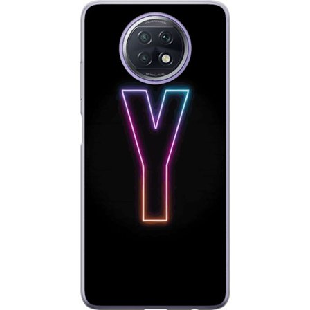 Kompatibelt Mobildeksel til Xiaomi Xiaomi Redmi Note 9T Minimalistisk neonbokstav Y i fargeskiftende lys mot svart bakgrunn