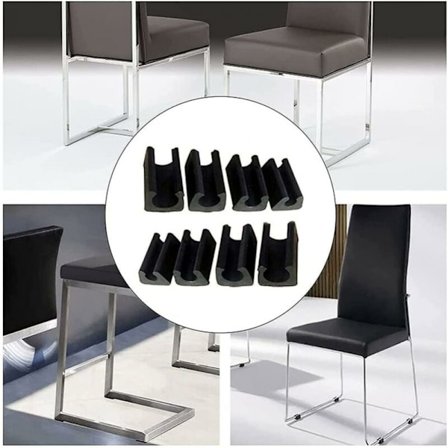 34 stk. Stolebeskytter Rør Endestykker Puder Møbel Gulvbeskytter U Form