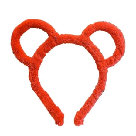Kvinner Vinter Tykk Plysj Hårbøyle Runde Bjørneører Sminke Hårbøyle Elastisk Godterifarge Hodeplagg Hår Red