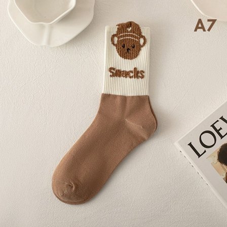 Harajuku stil tecknad kreativa randiga björn strumpor Kawaii - spot sales