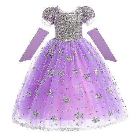 Princess Rapunzel Klänning För tjejer Eleganta lila klänningar Fancy karnevalsdräkt Barnbal Aftonklänningar Halloween Rollspel Klänningar Z X