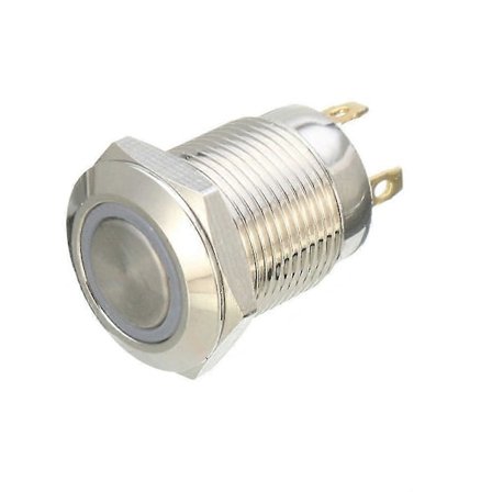 WJTG 3 x 12mm Grön LED Ljus Metall Tryckknapp Momentan Strömbrytare Båt Bil VattentätJ