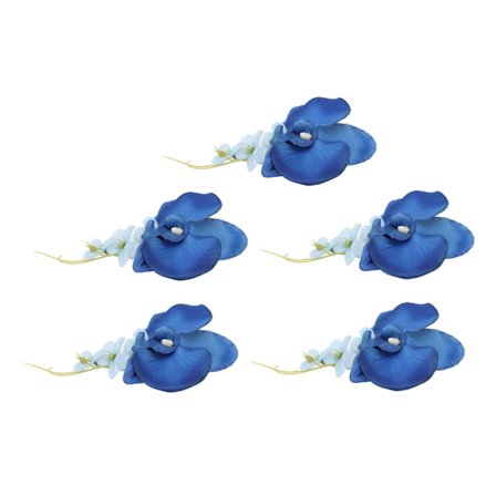 5 Delar Elegant Blå Konstgjord Blomma Boutonniere för Män Bröllop Återanvändbar Livsstorlek Brosch