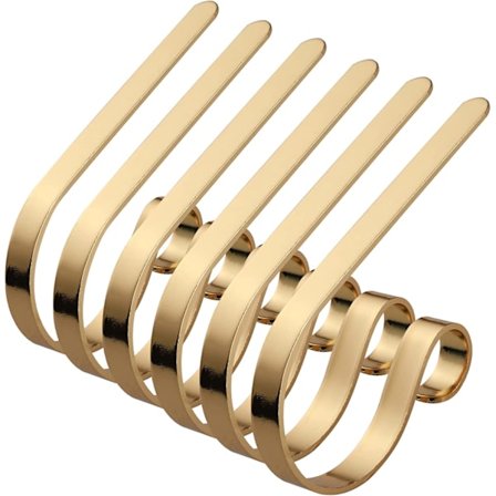 Sett med 6 julekleshengerholdere for peis, peiskleshenger