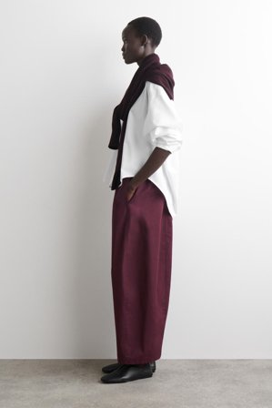 COS Women's Elasticated Barrel-Leg Trousers in Red