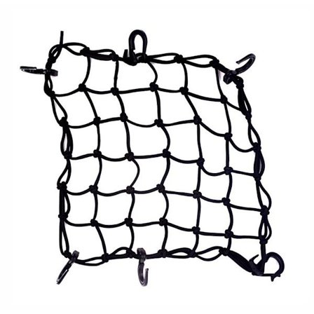 Sort 15"X15" Cargo Net med 6 Justerbare Kroge & Tæt 2"x2"