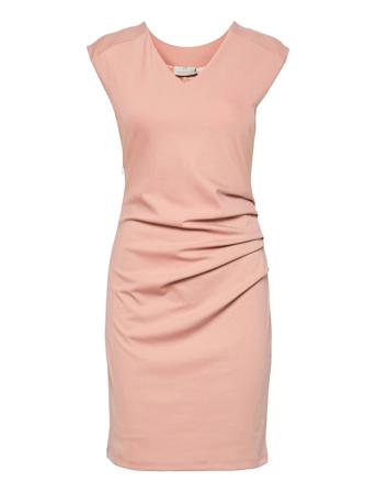 India V-Neck Dress Knelang Kjole Rosa Kaffe