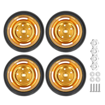 4 stk./sæt 63 mm RC Dæk Metal Fælghub med Adapter Pakninger Skruer Sæt til WPL D12 Fjernbetjeningslastbil