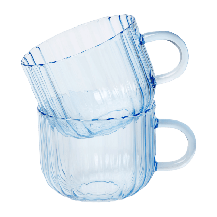 Åhléns Home Glaskopp RILL 40 cl, 2-pack Muggar & koppar Blå ONESIZE