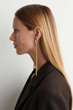 COS Women's Elongated Tasselled Earrings in Gold-coloured