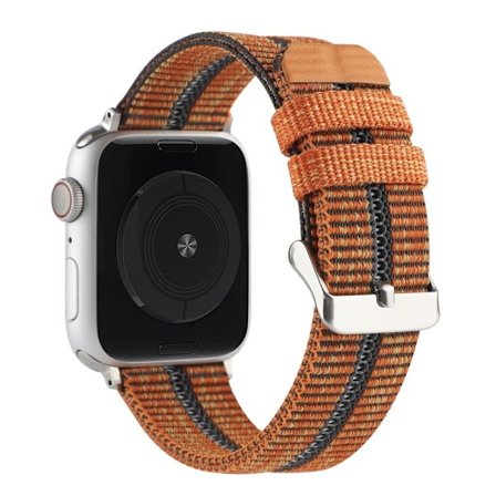 Apple Watch (45 mm) klockarmband i nylon med randig färg - Orange