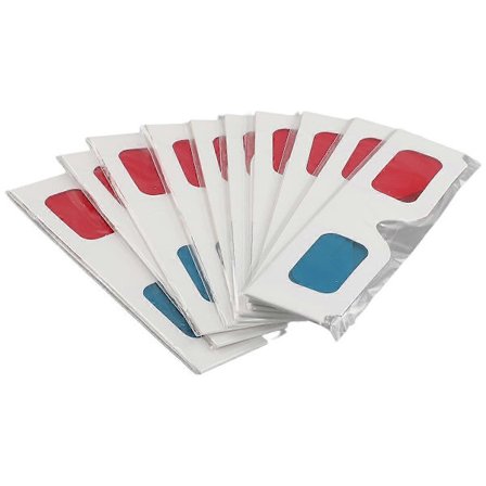 3D-briller, 10 par røde og blå papirstereobriller til film, sæt anaglyfiske 3D-briller i papir