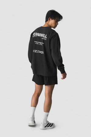 ICANIWILL - Everyday Long Sleeve Stonewashed Black - Heren - sportkleding van ICIW