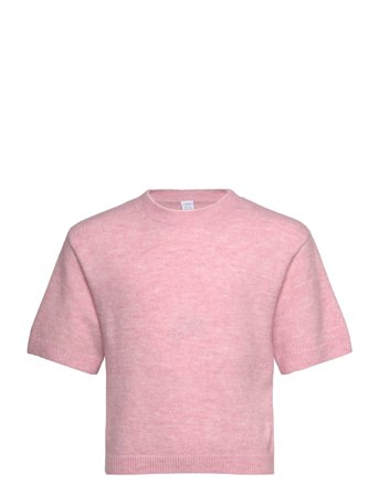 Sweater Knitted Short Sleeve Pink Lindex
