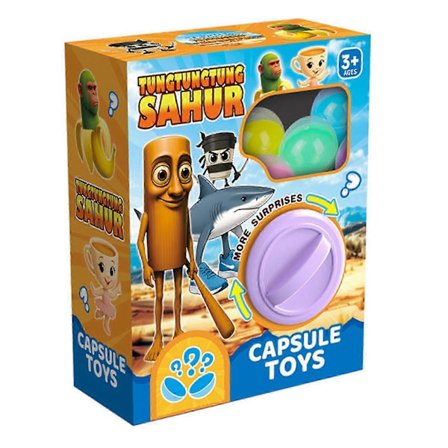 6-pakning Brainrot italienske Gashapon-leker, morsomme Mystery Egg Blind Box samleobjekter gaver til barn [DB]