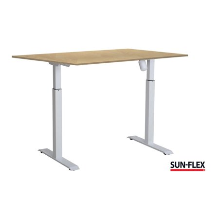 SUN-FLEX Bord II höj/sänk 120x80 vit/björk - Lyreco - Kontorsmöbler och inredning - Bord och hurtsar - Skrivbord - Höj/sänkbar