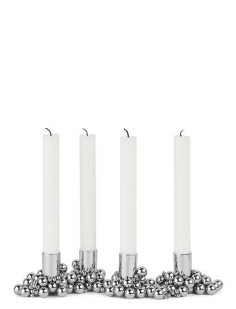 Molekyl Candlelight 4 Home Decoration Candlesticks & Tealight Holders Candlesticks Silver Gejst