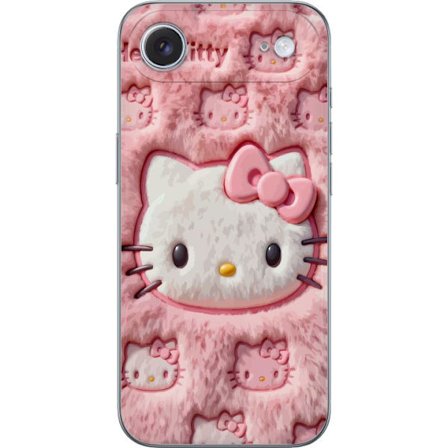 Kompatibelt Mobildeksel til Apple iPhone 17 Air Hello Kitty rosa fluffy bakgrunn med ikoniskt ansikt og kawaii-estetikk