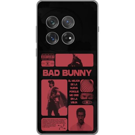 Kompatibel Mobilcover til OnePlus 12 Bad Bunny NFL-inspireret skjoldlogo med amerikansk fodbold og stjerner