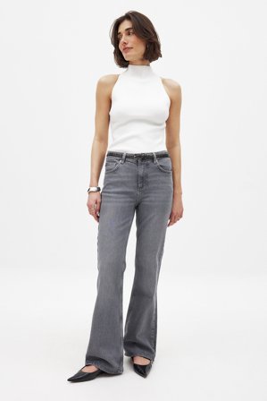 NA-KD Jean évasé à taille haute - Jean flared - Gris - EU 32