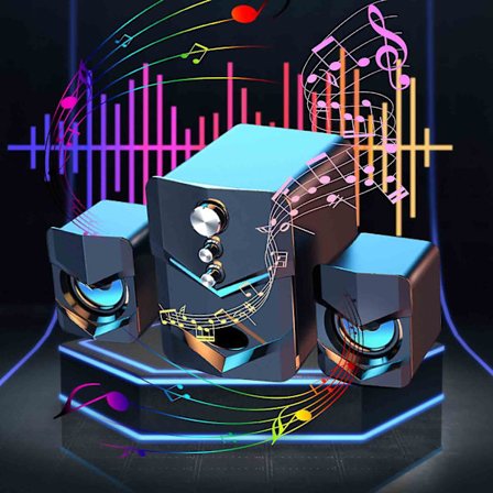 Talojen yleiskäyttöiset kaiuttimet Bluetooth-työpöydän raskas bassoääni(Vapaa koko,Musta)