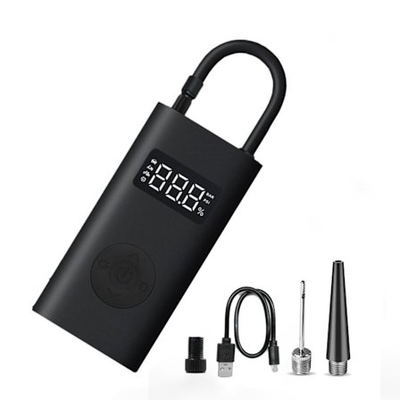 Bærbar luftkompressor 1S - Bilpumpe for sykkel, elektrisk minipumpe, digital LED-lampe, 2000 mAh Type-C-lading, 150 PSI for sykkel