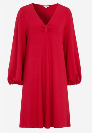 Cellbes of Sweden - Jersey-kjole med rynkedetalj i rød for damer i størrelse 34/36