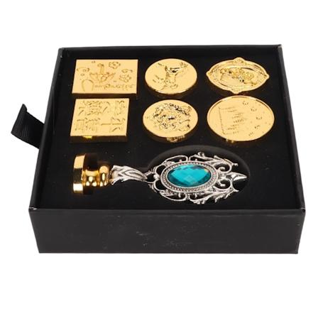 Voksforseglingsstempel i retro-stil, aftagelig legering, udskåret mønster, nem betjening, voksforseglingsstempel-sæt, konvolut, brev, kortfremstilling