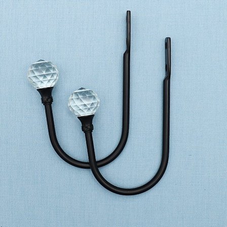 2 kpl Verhotarrat Musta Metalli Kristalli Seinäverhokoukku