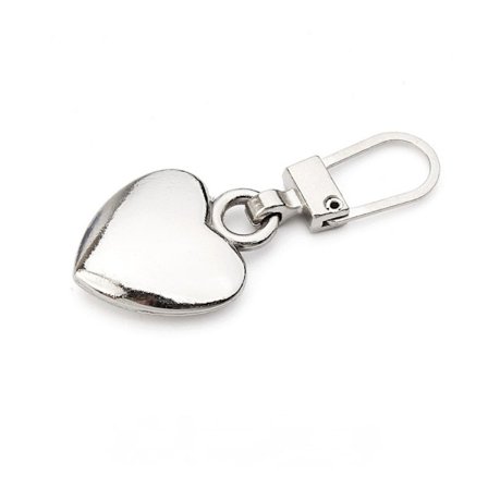 5 sølvfargede glidelåstrekkere i metall