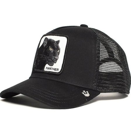 Panther Mesh Cap Djurdjur Gård Trucker Baseball Cap Pappa Hatt Snapback Ulv Tiger Utomhus Dyreparadis - STØRRELSE: Panther Svart
