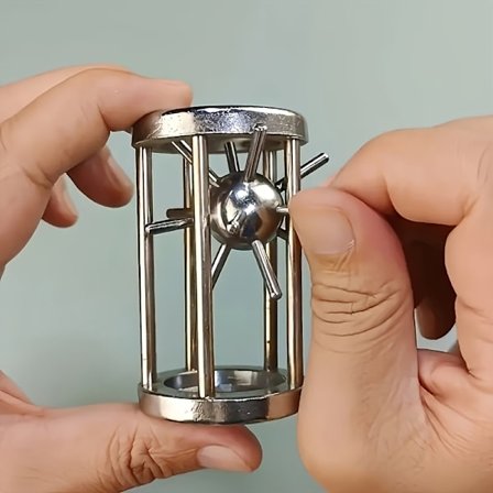 Rustfrit Stål Puzzle Kugle | Udfordrende 3D Hjernevrider for Voksne, Perfekt Valentins-/Fødselsdagsgave til Mænd & Kvinder