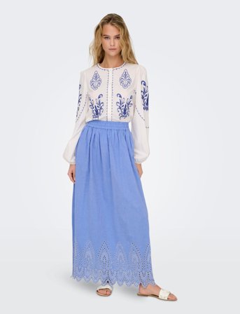 ONLY Onltulum Emb Maxi Skirt Wvn - Blue - S