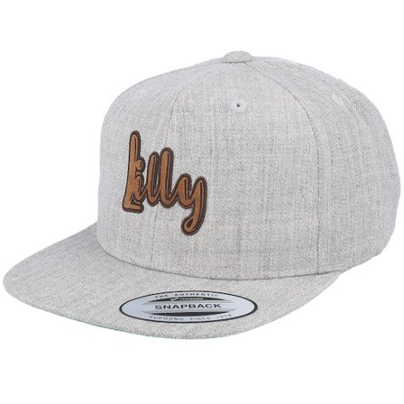 Kiddo Cap - Kids Lilly Engraved Patch Heather Grey Snapback Snapback Grey Cap - @ Hatstore