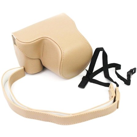 Sony ZV-E10 læderetui i vintage stil med rem - Khaki