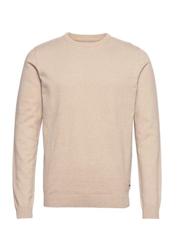 Jjebasic Knit Crew Neck Noos Beige Jack & J S
