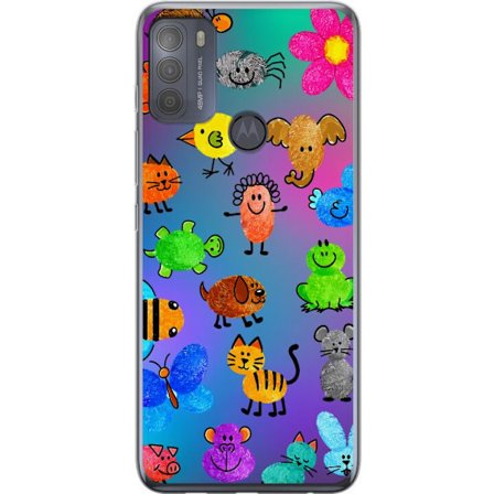 Yhteensopiva Puhelinkuori Motorola Moto G50 Little Scribble Friends