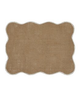 Bordbrikke med buet kant 100% lin Lin