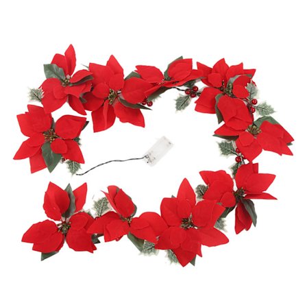 Blomsterljusslinga 10 LED Batteridriven Livslik Dekorativ Julbelysning för Tält Husbil Öppen spis