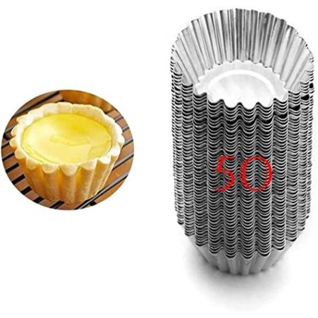 50 stk. Tærteform i aluminiumlegering, tærteform, bageform, nej