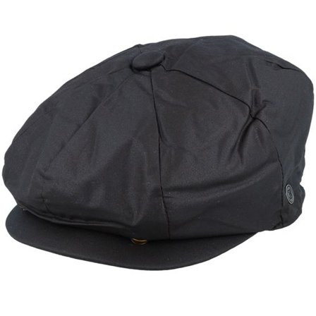 Jaxon & James - Svart flatcap Keps - Oilcloth Newsboy Cap Black Flat Cap @ Hatstore