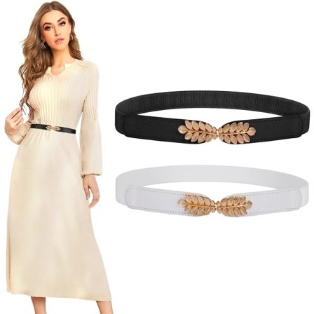 Tynn midjebelte for kvinner Elastisk dekorativt tynt midjebelte for